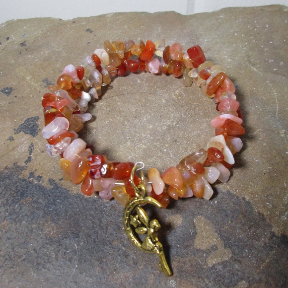 Jewelry - 1603 Carnelian & fairy on the moon charm bracelet Jewelry - 1603 Carnelian & fairy on the moon charm bracelet